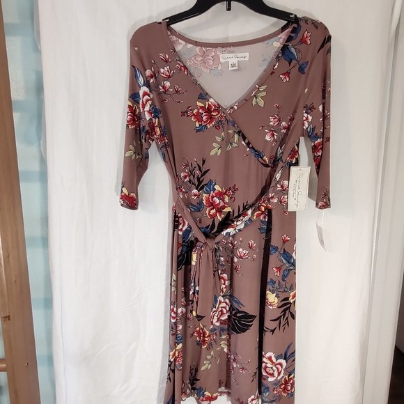 A size small brown with flower pattern French Laundry dress - Picture 4 of 4